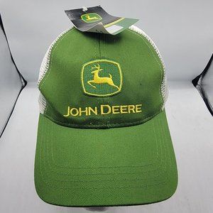 John Deere Hat Cap Adjustable Green Yellow Mesh Back Cary Francis Group